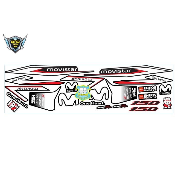 Tem rời dán xe winner movistar trắng đen đỏ