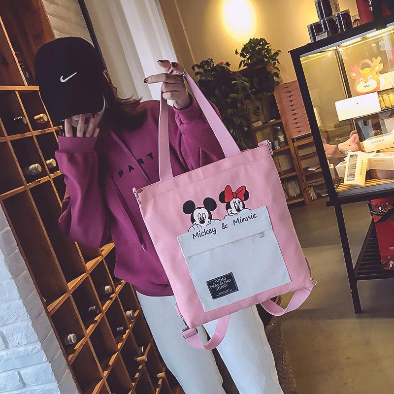 2020NewinsNet Red Canvas Bag Female Student Korean Style Messenger Bag Harajuku Style All-match Large Capacity Handbag