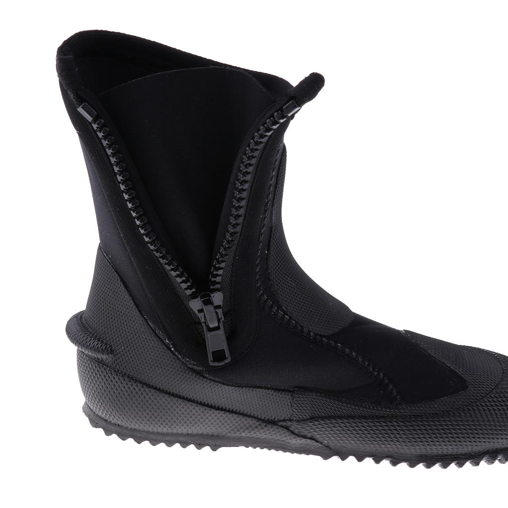 Unisex 5mm Premium Neoprene Hi Top Wetsuits Zipper Boot Diving Boots Water Sports Snorkeling Booties Shoes