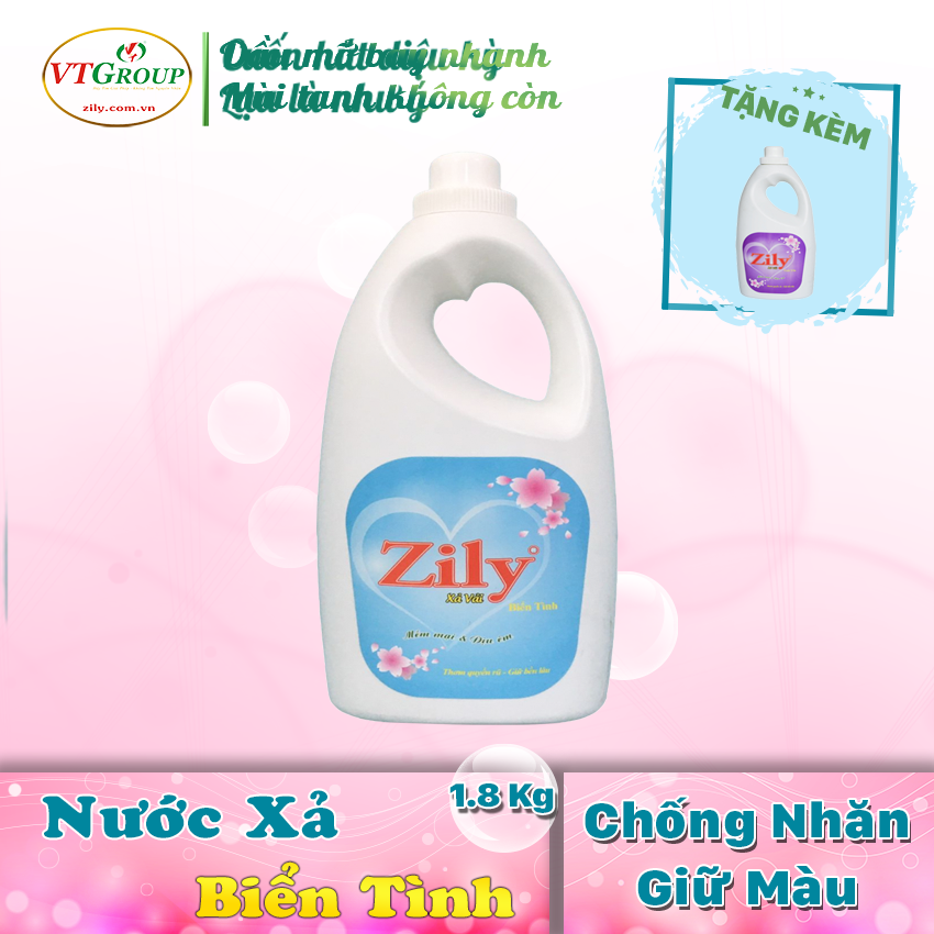 Nước xả vải Zily can 1.8kg (6chai/ Thùng) - Tặng 1 chai NG KH 3.8KG