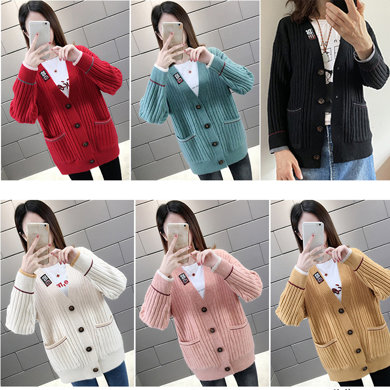 Hình ảnh Áo len nữ cardigan chất len dày mịn freesize dưới 62kg phong cách Hàn Quốc