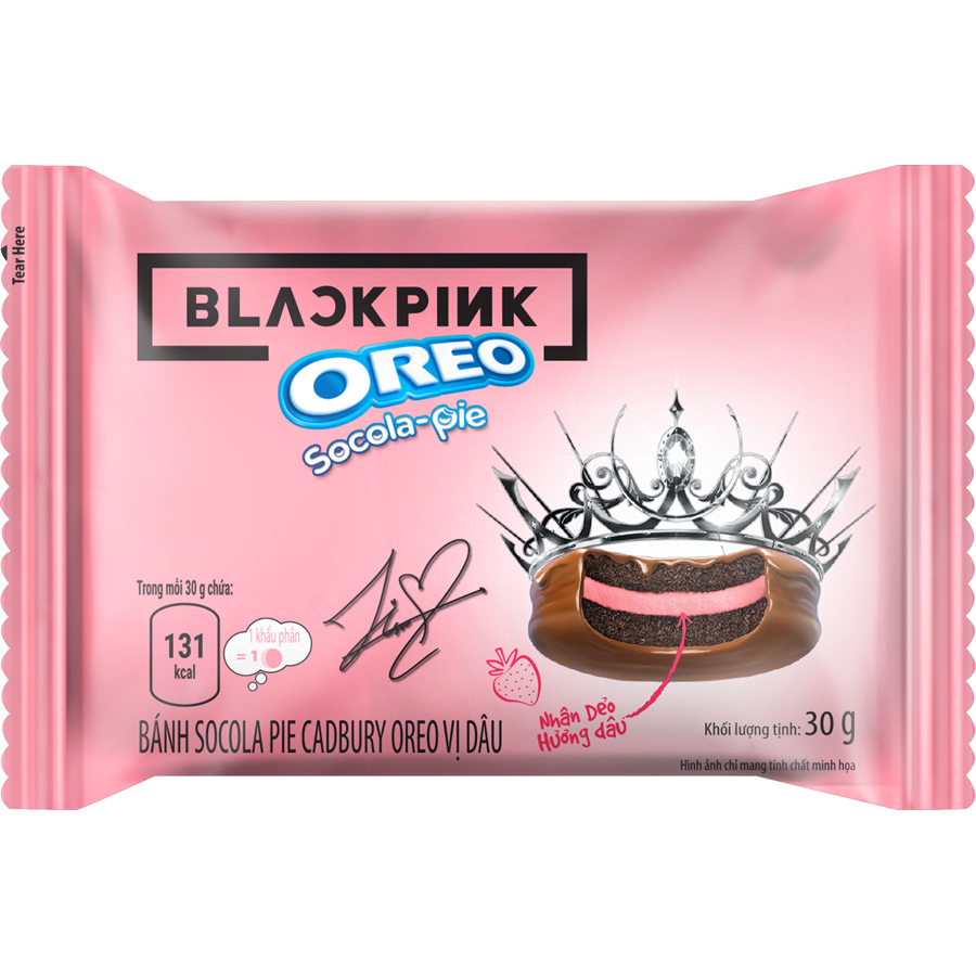 [Limited Edition] Combo 2 hộp Bánh OREO Pie BLACKPINK vị Dâu 2x180g (Tặng kèm 2 thẻ hình BLACKPINK)