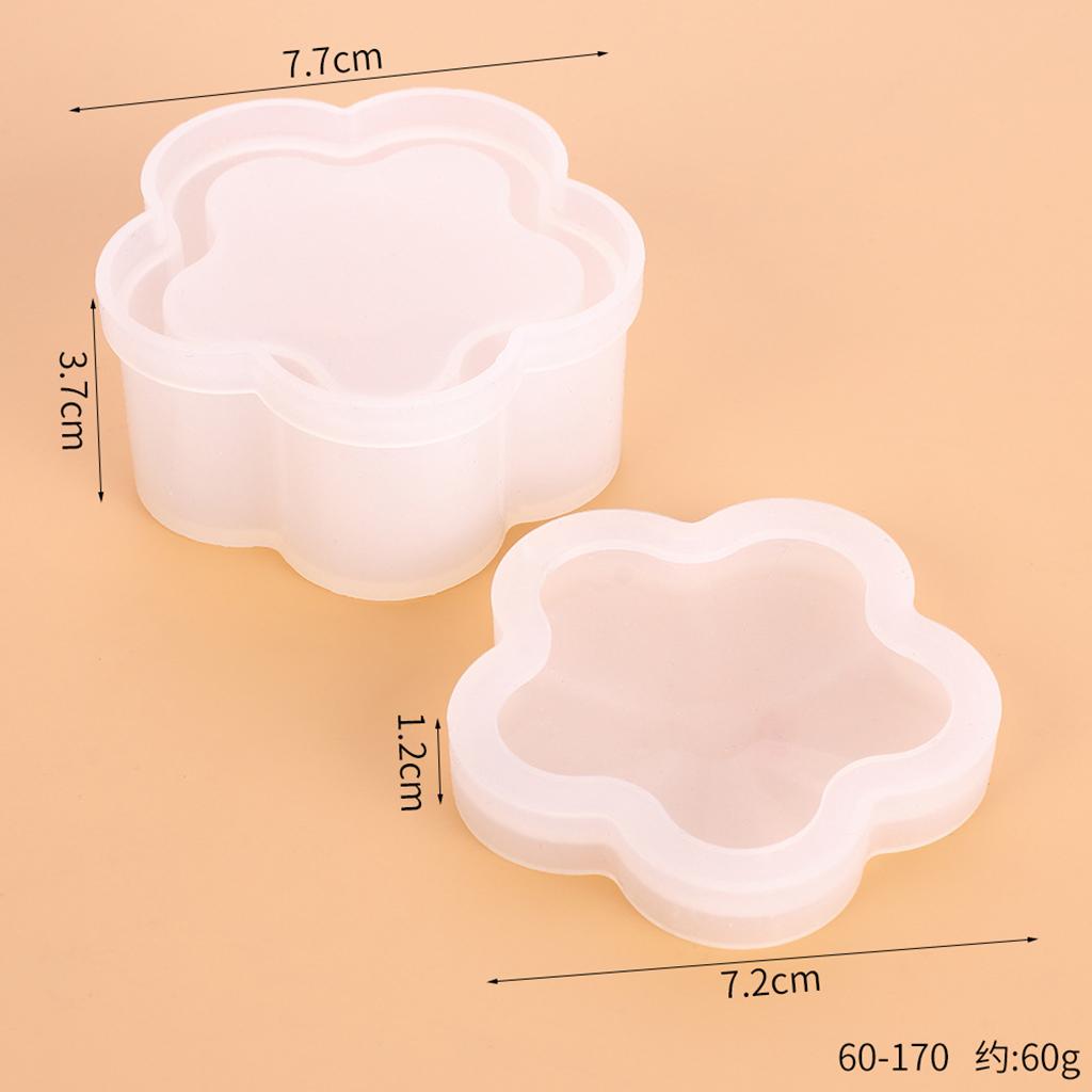 2x Clear Resin Molds Box DIY Square Jewelry Storage Trinket Box Craft Mould