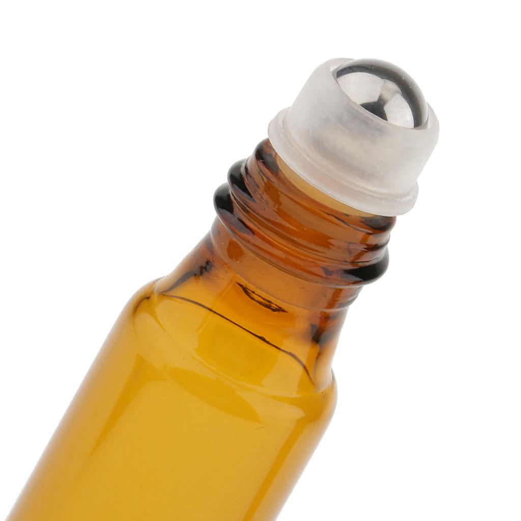 Lot of 6 Pieces 10ml Empty Glass Bottles for Travel Essential Oils Perfume Light Brown