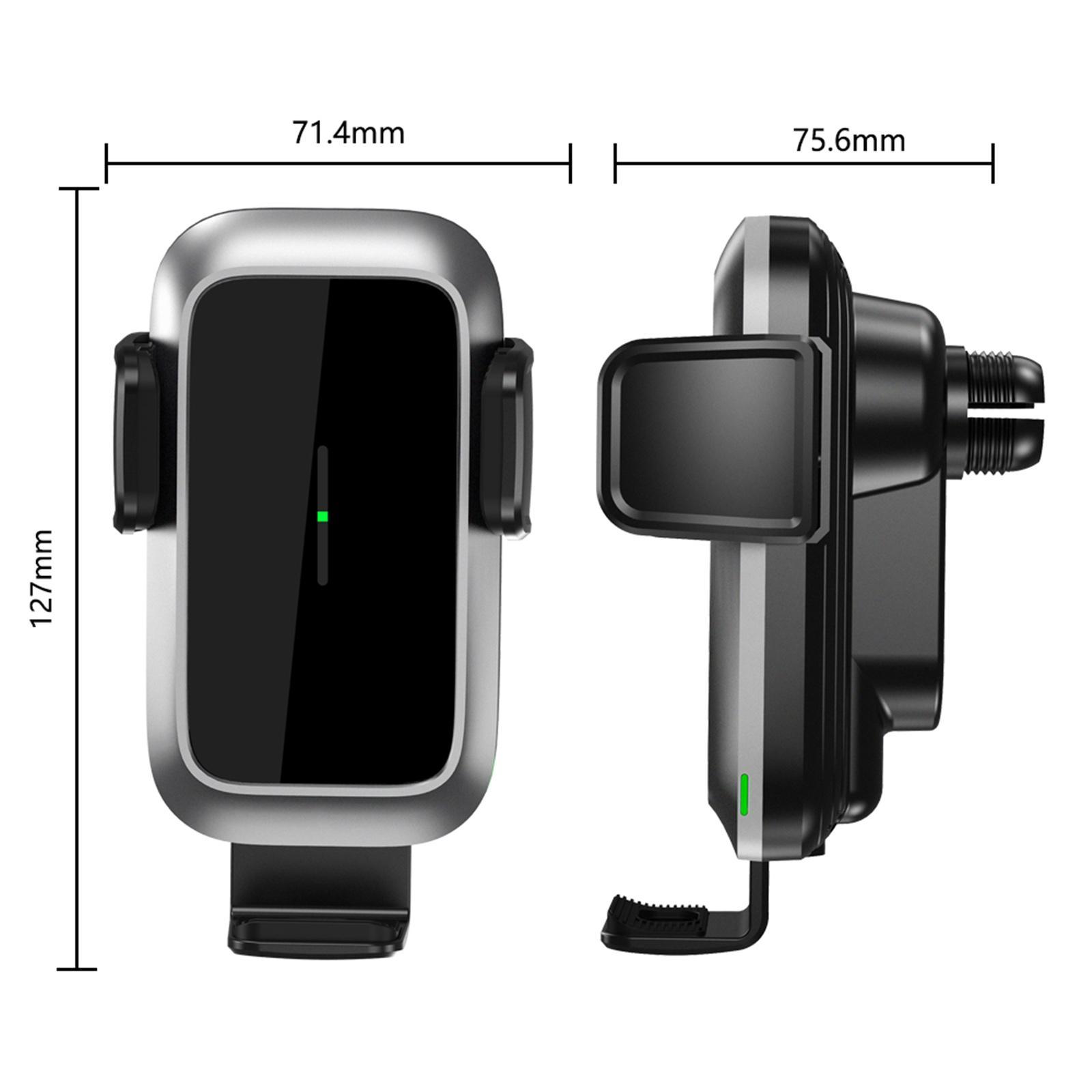 Practical Intelligent Wireless Car Charger Car Mount Fast-Charging Pallet Phone Holder for Smartphones Driving Dashboard Air Vent Trips Black