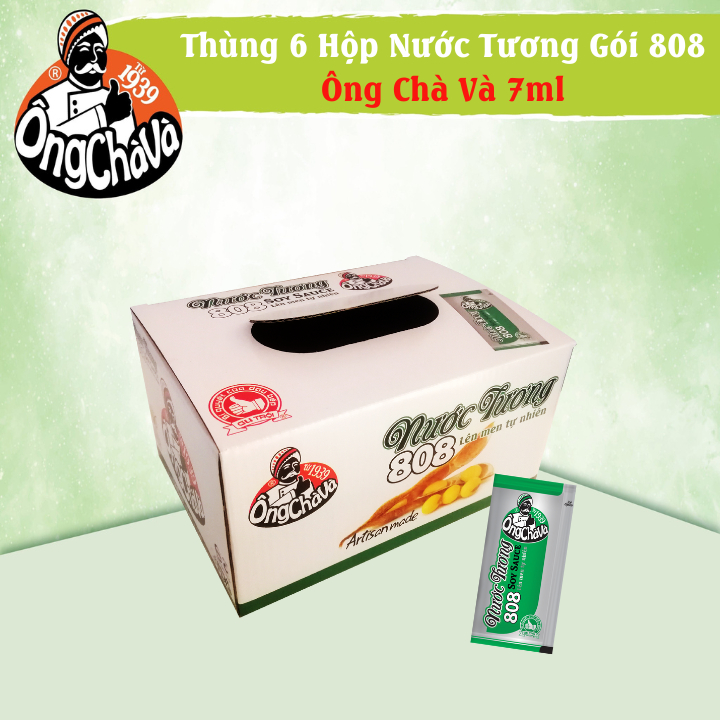 Thùng 6 Hộp Nước Tương gói 808 Ông Chà Và 7ml Tiện Lợi Siêu Tiết Kiệm Cho Quán Ăn Và Nhà Hàng