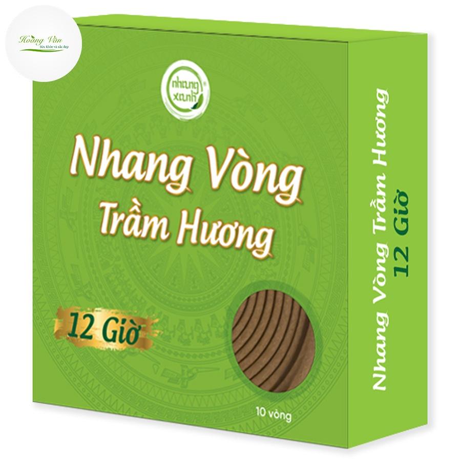 Nhang vòng trầm hương 12H Nhang Xanh - Hộp 10 vòng