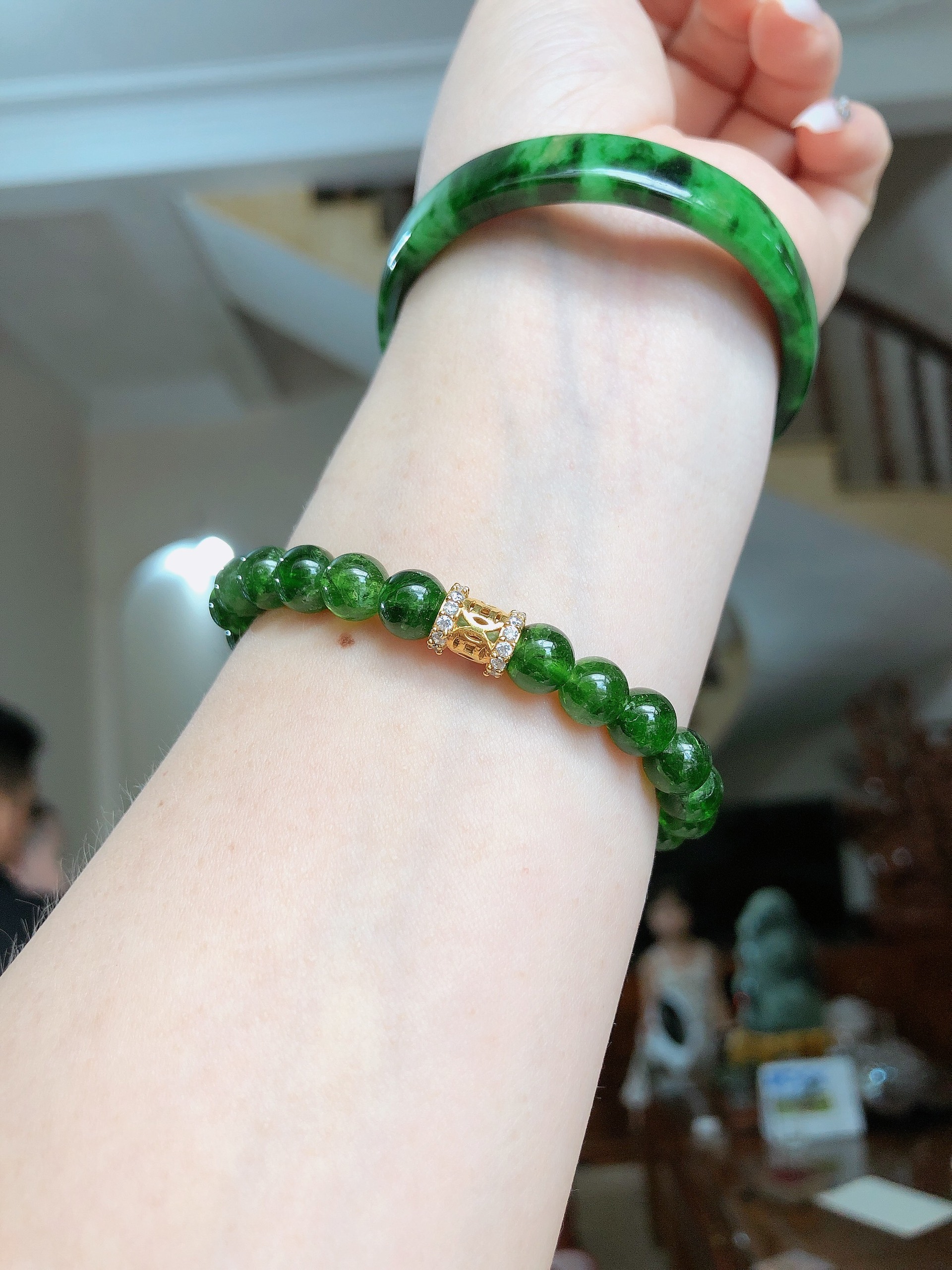 Vòng tay Diopside mix lu thống