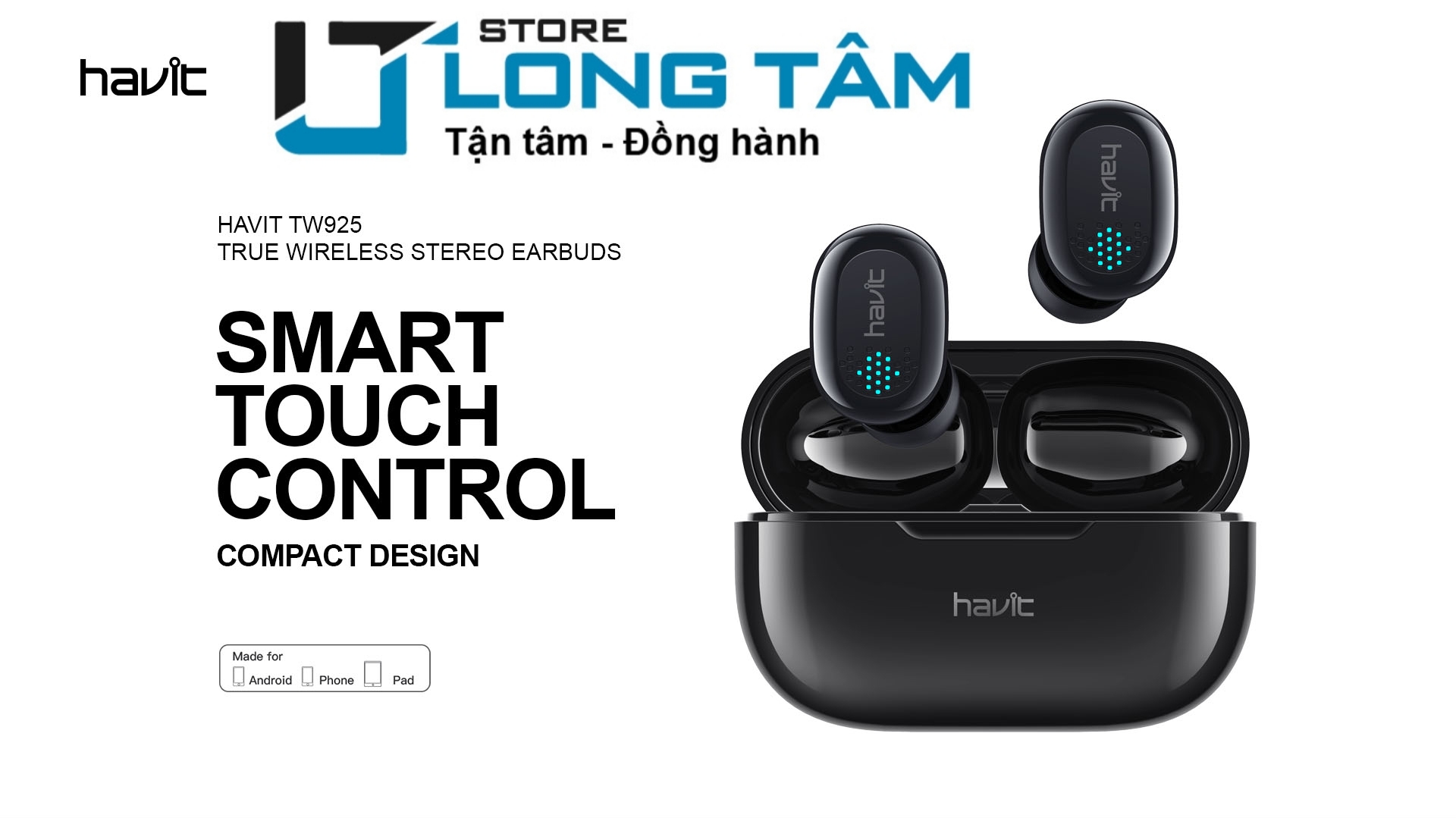 Tai nghe Bluetooth hiệu Havit model TW925 - hàng chính hãng - giá rẻ