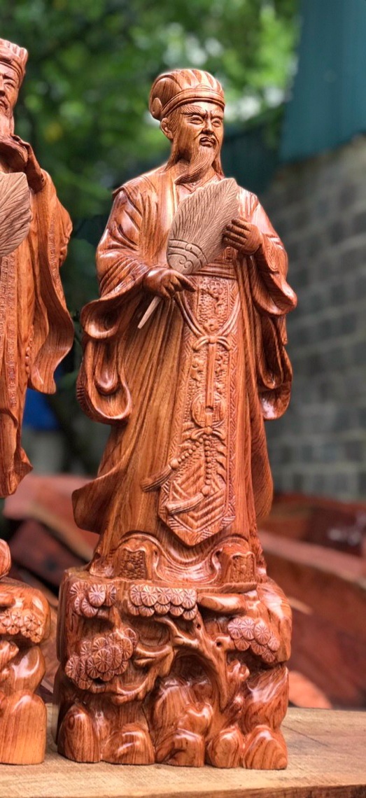 Tượng khổng minh  bằng gỗ hương đá kt 60×16×15cm