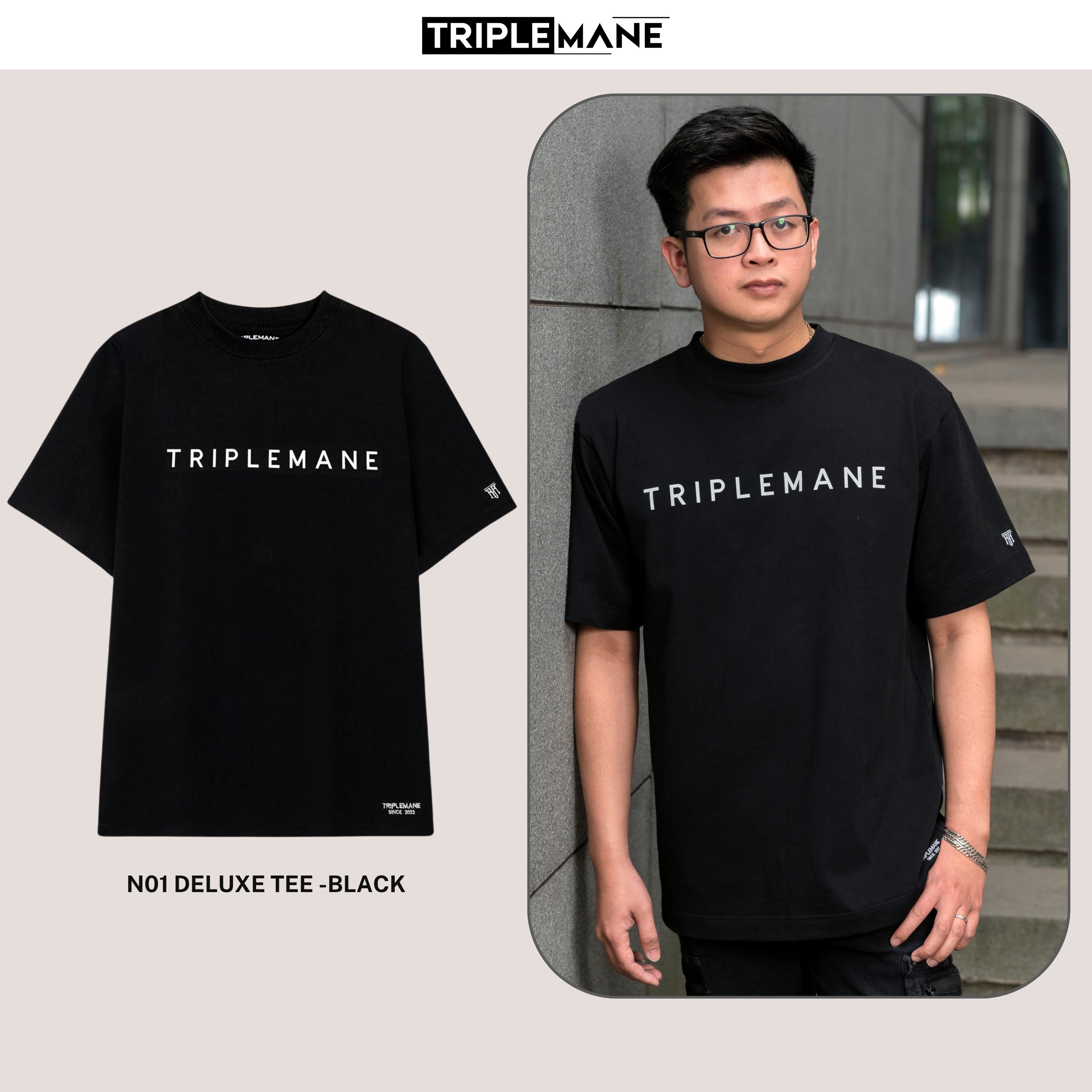 Áo thun cộc tay nam nữ Unisex NO1 Deluxe Tee - Black- vải 100% Cotton Premium thoáng mát không bai xù, co giãn 2 chiều, định lượng lên đến 260gsm