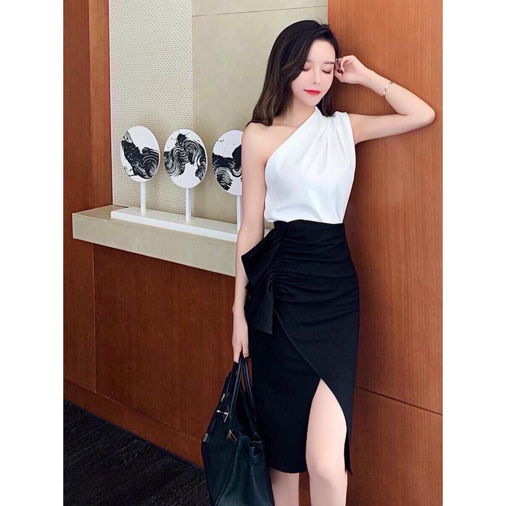Sét áo lệch vai kèm chân váy xinh lung linh