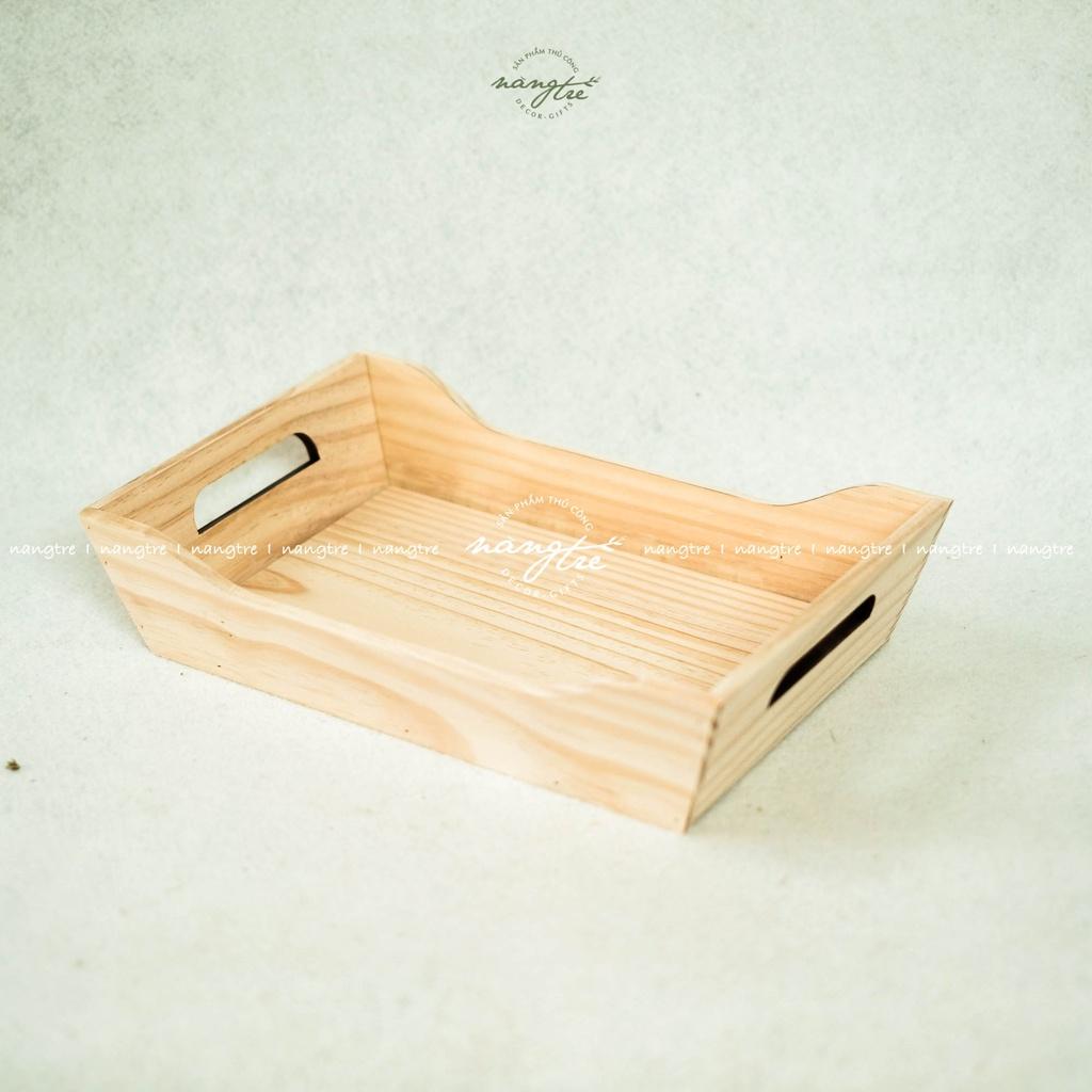 Khay gỗ gói quà, khay hình con thuyền đa năng