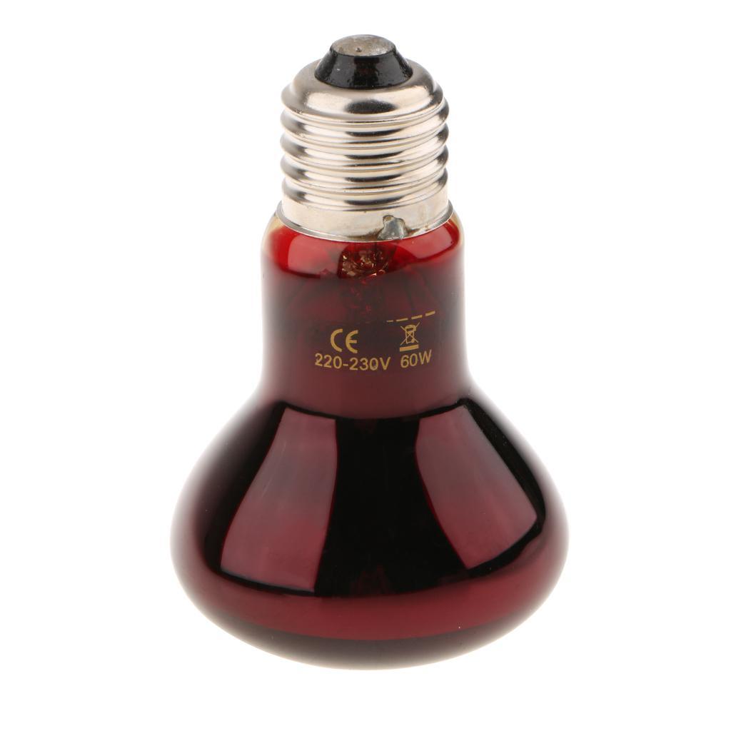 4x Heat Lamp Heating Infrared Bulb, Red Pet Light UVA Spot Lamp for Reptile