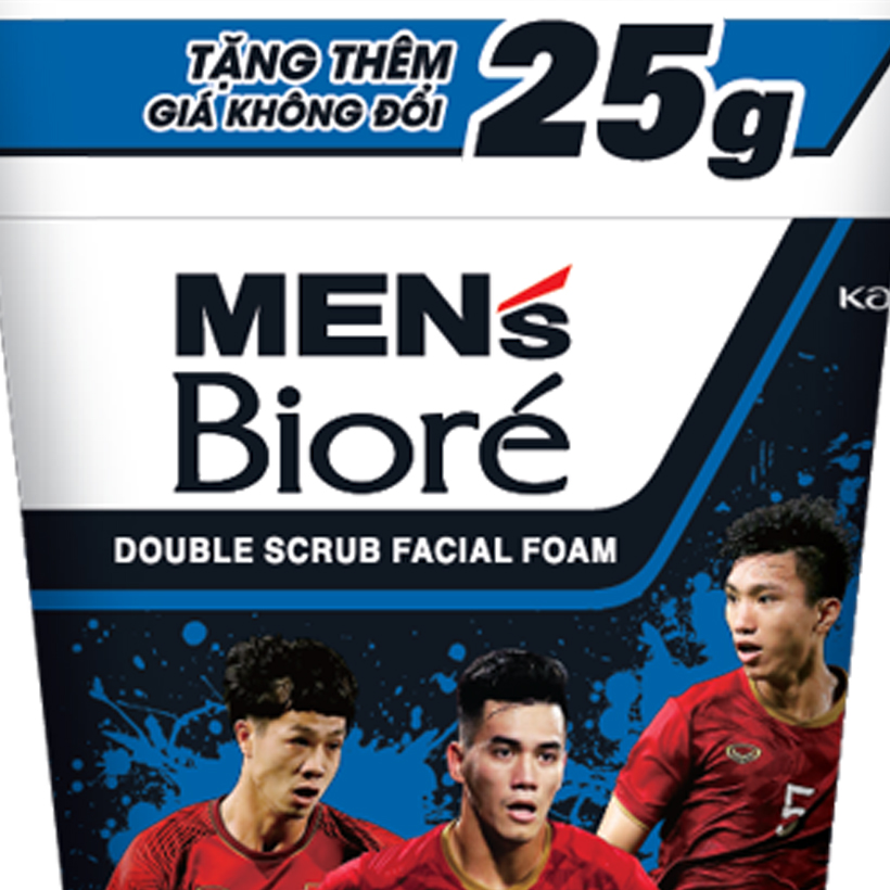 Sữa Rửa Mặt Men Biore Hạt Tác Động Kép Sáng Nam Tính 100g