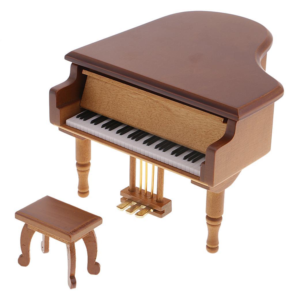 Retro Wooden Music Box - 5 Music for Choice - Musical Box Piano Style Melody for Birthday Gift