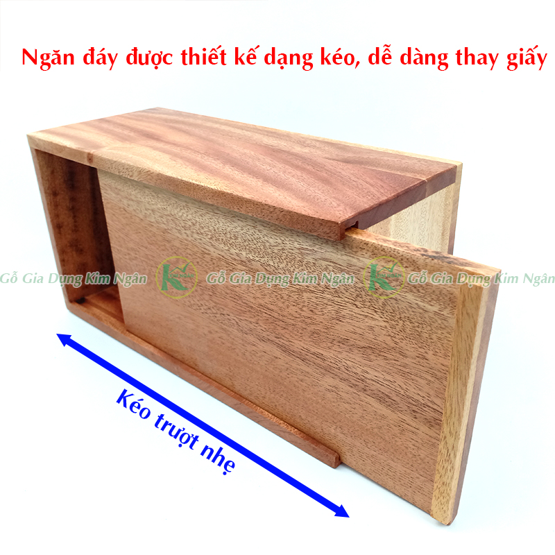 Hộp Đựng Khăn Giấy Chữ Nhật Làm Từ Gỗ Tự Nhiên Ghép Thanh Hàng Việt Nam Sản Xuất Xuất Khẩu - Gỗ Kim Ngân