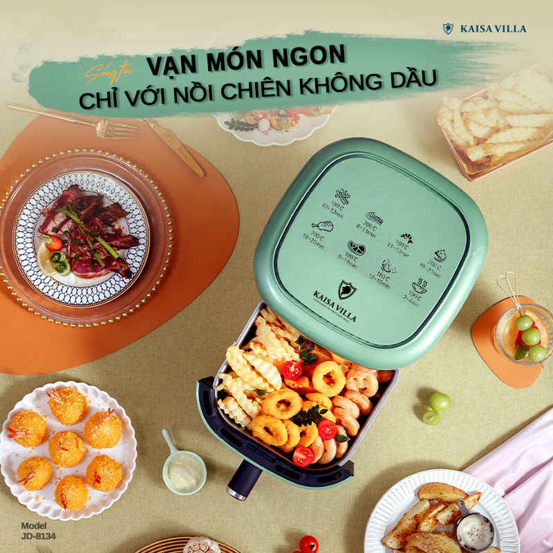 Nồi chiên không dầu điện tử Kaisa Villa JD-8134 - Hàng chính hãng