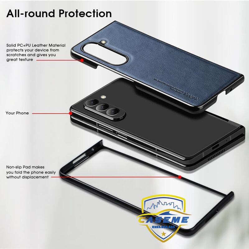 Hình ảnh Ốp lưng da dành cho Samsung Galaxy Z Fold5 hàng chính hãng X-Level cao cấp (Tặng 2 túi PVC đựng thẻ ATM)