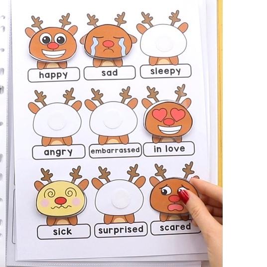 Bộ học liệu bóc dán Montessori Giáng sinh Christmas cho bé - Đồ chơi giáo dục sớm Montessori
