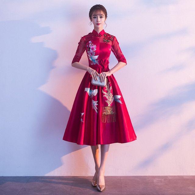 Hàng có sẵn. Đầm xòe kiểu dáng sườn xám
