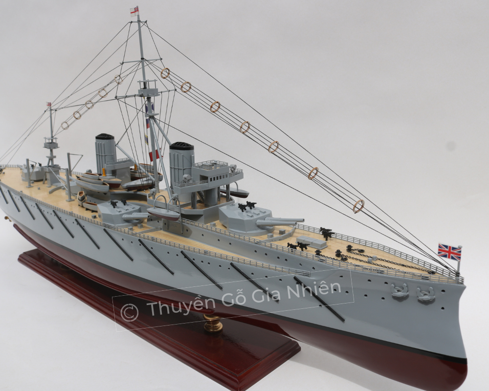 Mô Hình Thuyền Gỗ Phong Thủy Dạng Thuyền Chiến HMS DREADNOUGHT Chính Hãng Hàng Xuất Khẩu Chất Lượng Cao