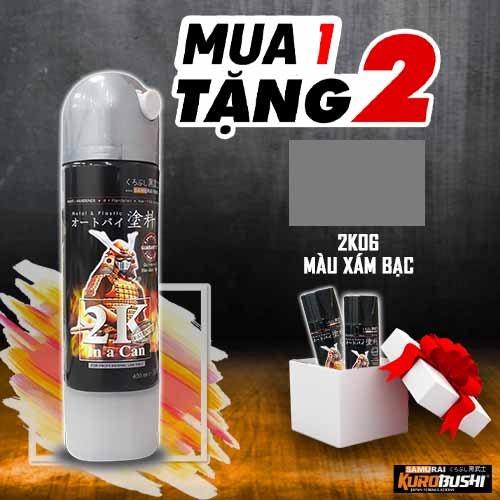 Sơn xịt Samurai Kurobushi - MÀU BẠC 2K06 LÓT CHỐNG RỈ ( 400 ml)