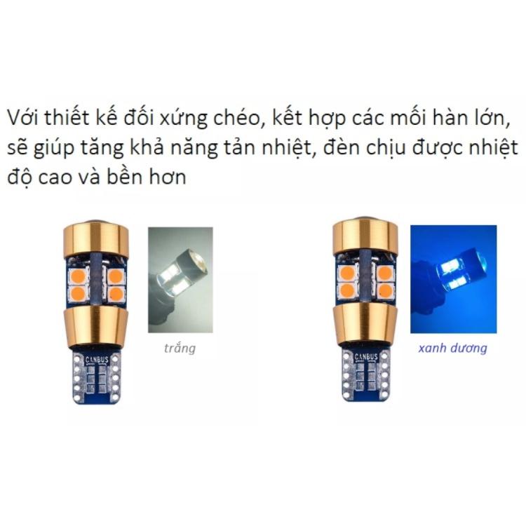 Đèn LED biển số xe T10 W5W chip 3030, 19 mắt Dùng cho đèn xi nhan, đèn định vị, đèn đuôi xe, đèn biển số