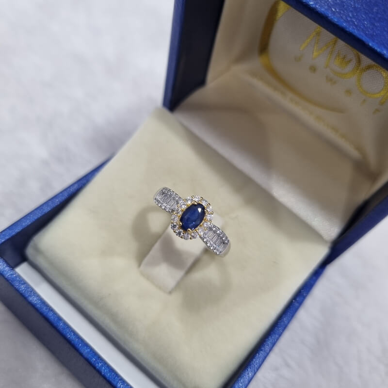 Nhẫn Đính Đá Sapphire thiên nhiên Free Size - MOON Jewelry