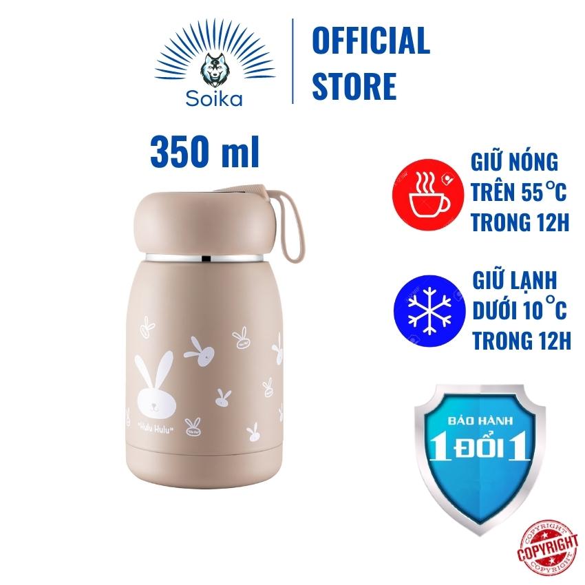 Bình Giữ Nhiệt Cute Cho Bé SOIKA ST03 350ml 3 Lớp Inox 304 Cách Nhiệt Chân Không