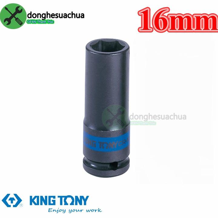 Tuýp 16mm đen dài 80mm Kingtony 443516M loại 1/2 6 cạnh
