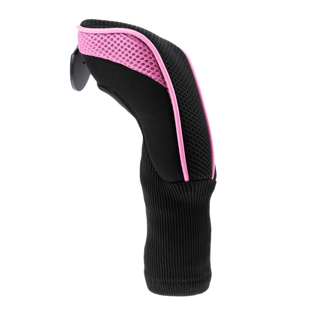 3pcs Long Neck Golf Club Head Cover Wood Headcover for  Women Black