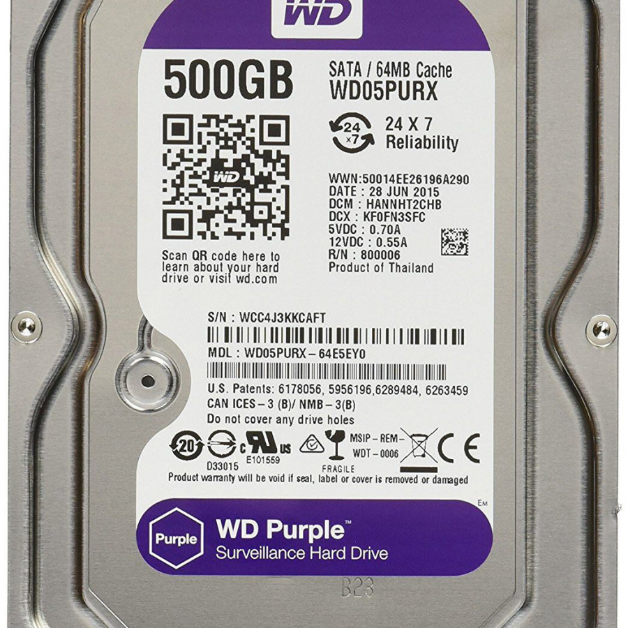 Ổ cứng HDD 500G Western Tím - Tặng cáp dữ liệu SATA 3.0