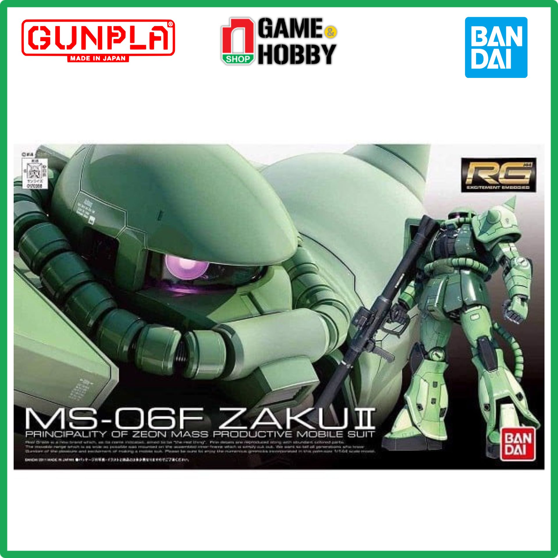 Mô Hình Lắp Ráp MS-06F ZAKU II - RG - 1/144 - MÔ HÌNH GUNDAM CHÍNH HÃNG