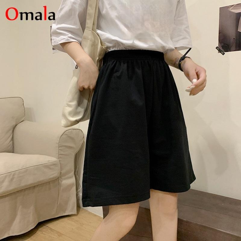 Hàn Quốc Cotton Nguyên Chất Xám Đen Quần Short Nữ Thời Trang Thường Xuyên Rời Size Lớn Thẳng Chắc Chắn Độ Đàn Hồi Quần Short Jogger Nữ