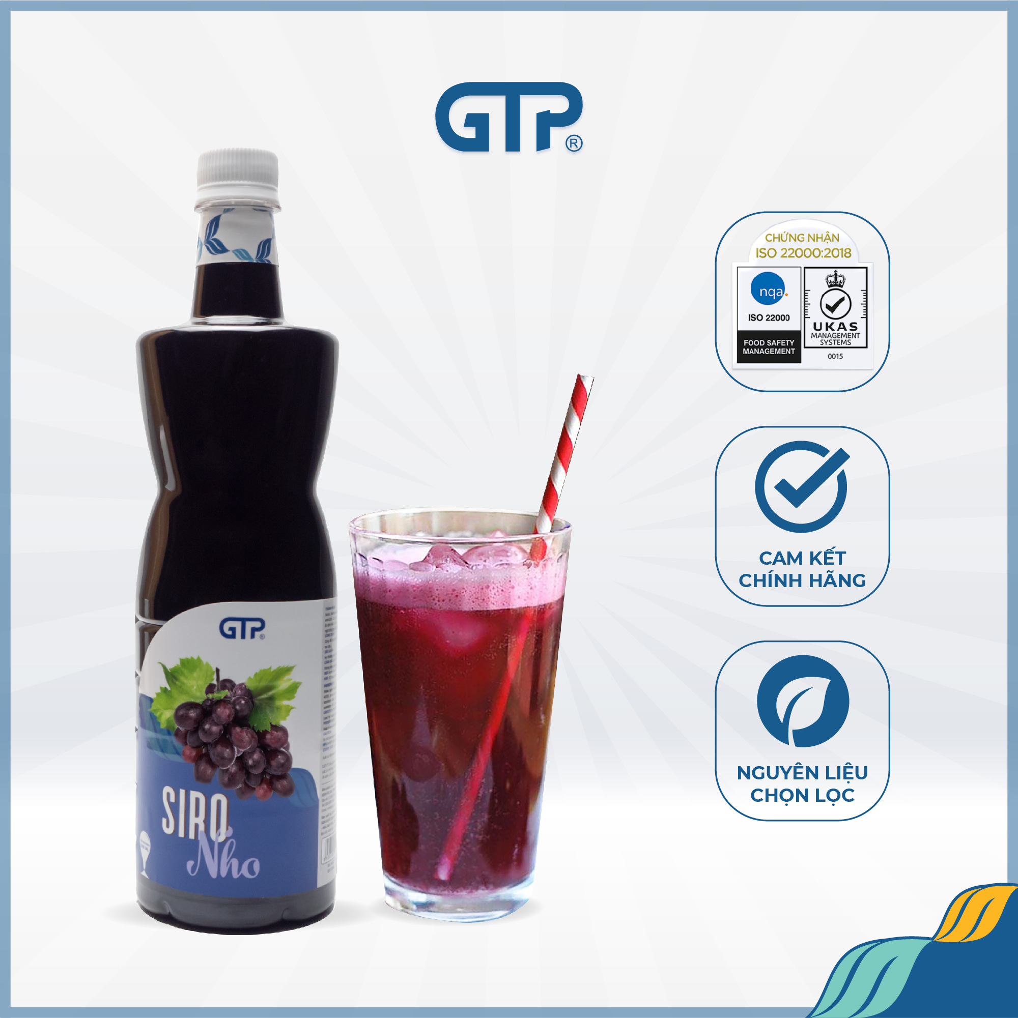 Siro GTP hương Chanh dây/ Nho/ Bạc hà 930 ml