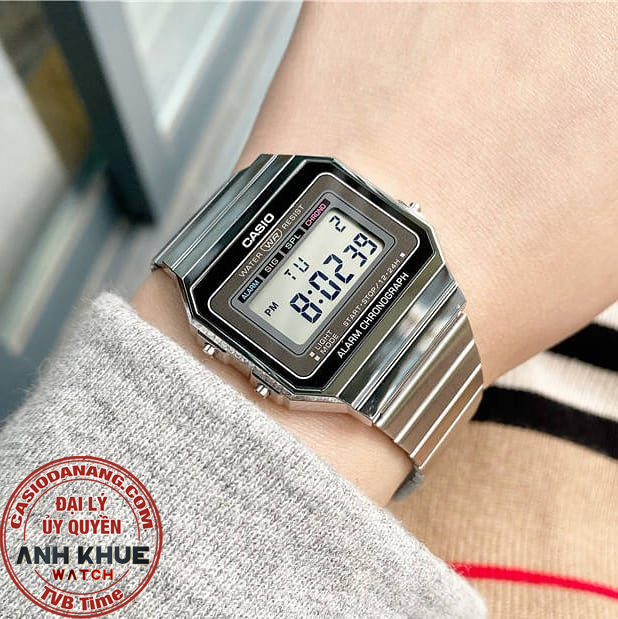 Đồng hồ unisex dây kim loại Casio Standard chính hãng A700W-1ADF