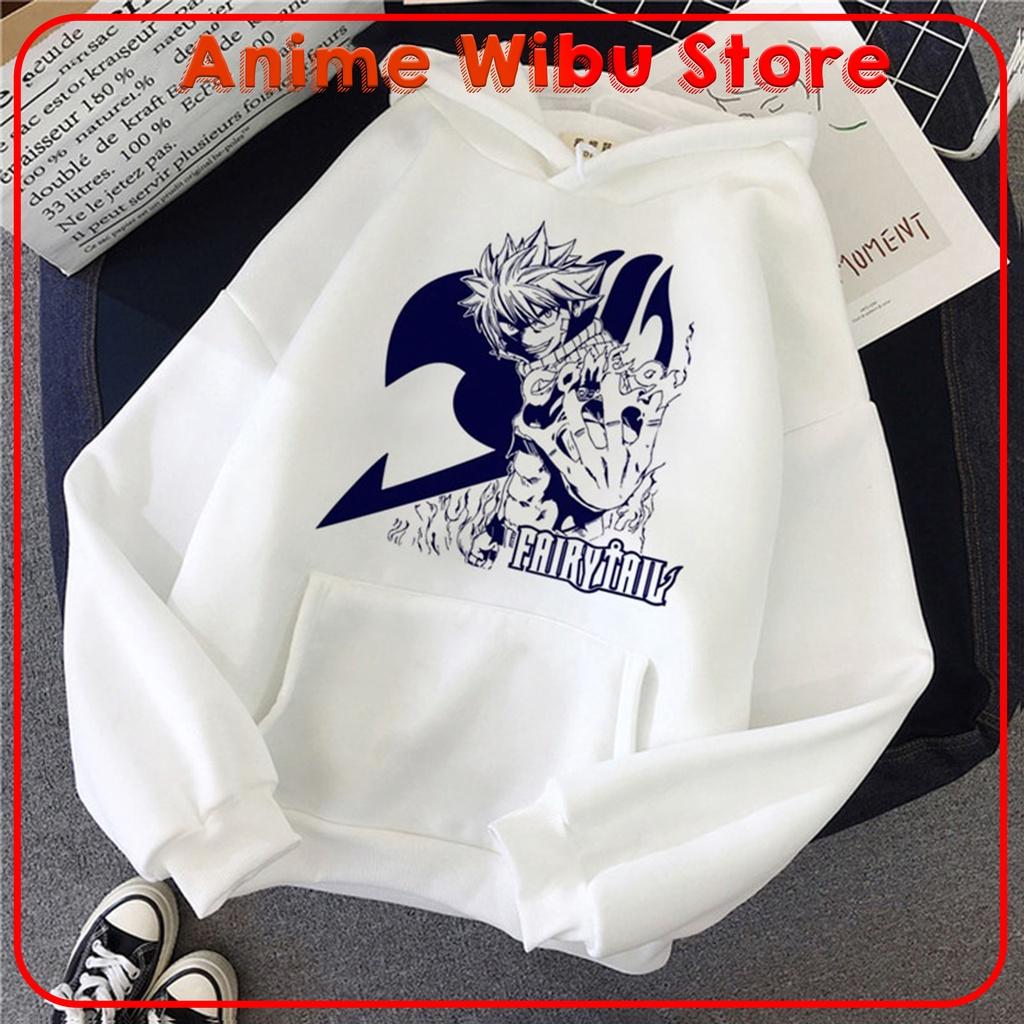 BST Áo Hoodie Trắng Anime Fairy Tail Mẫu Áo in nhân vật cute Unisex AnimeWibuStore