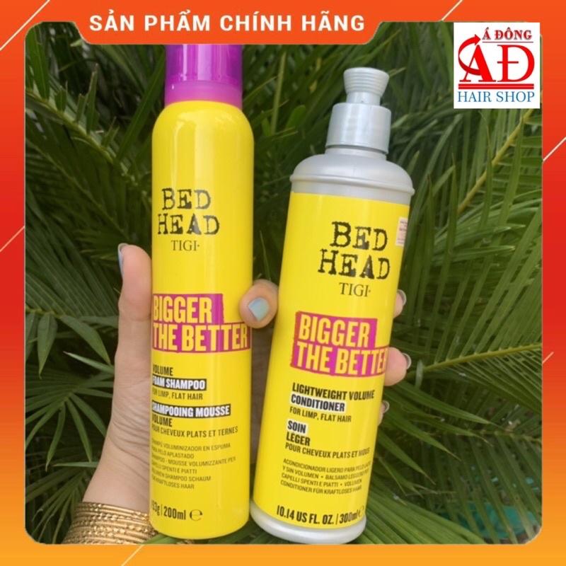 BỘ GỘI XẢ DẠNG BỌT TẠO PHỒNG TIGI BED HEAD BIGGER THE BETTER VOLUME FOAM SHAMPOO USA 200ML/300ML