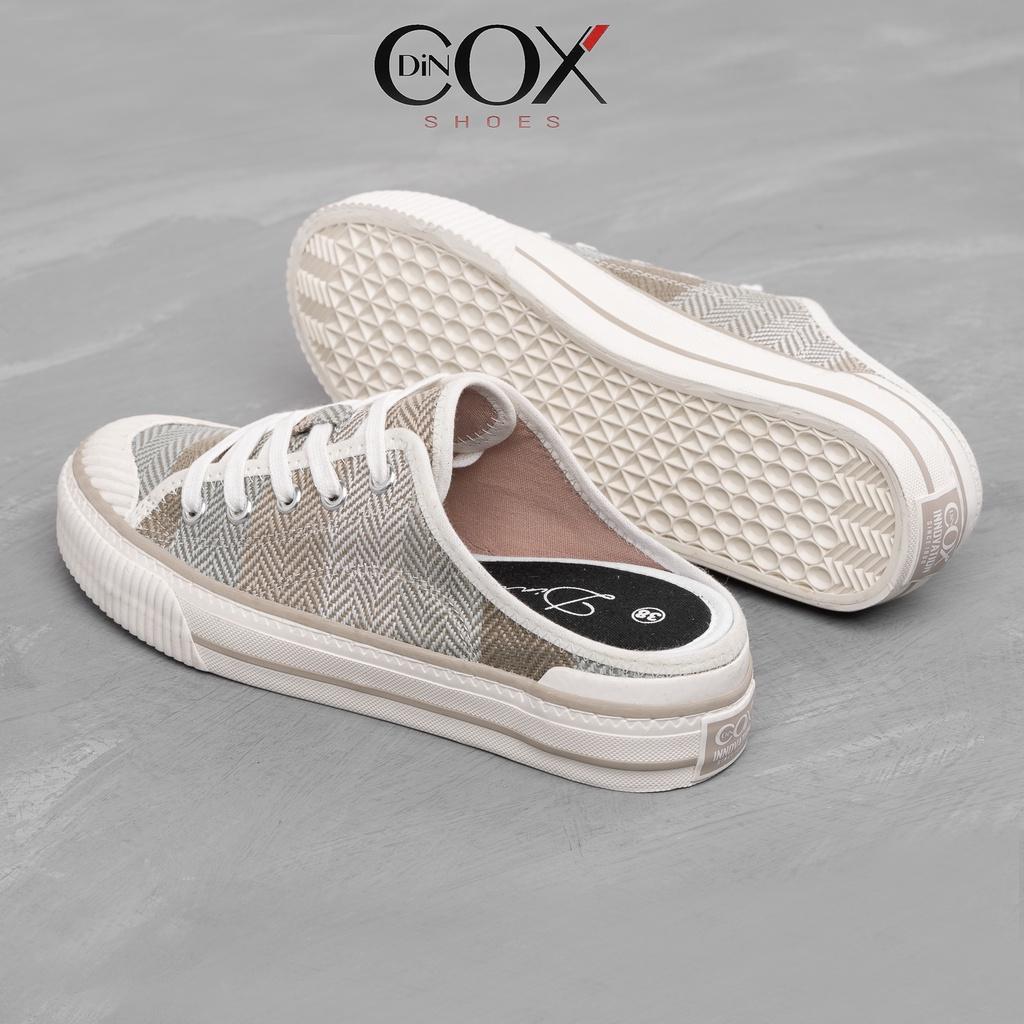 Giày Sục Đạp Gót Mules Vải Sneaker Unisex Tăng Chiều Cao 4cm DINCOX E10 Covi Blue