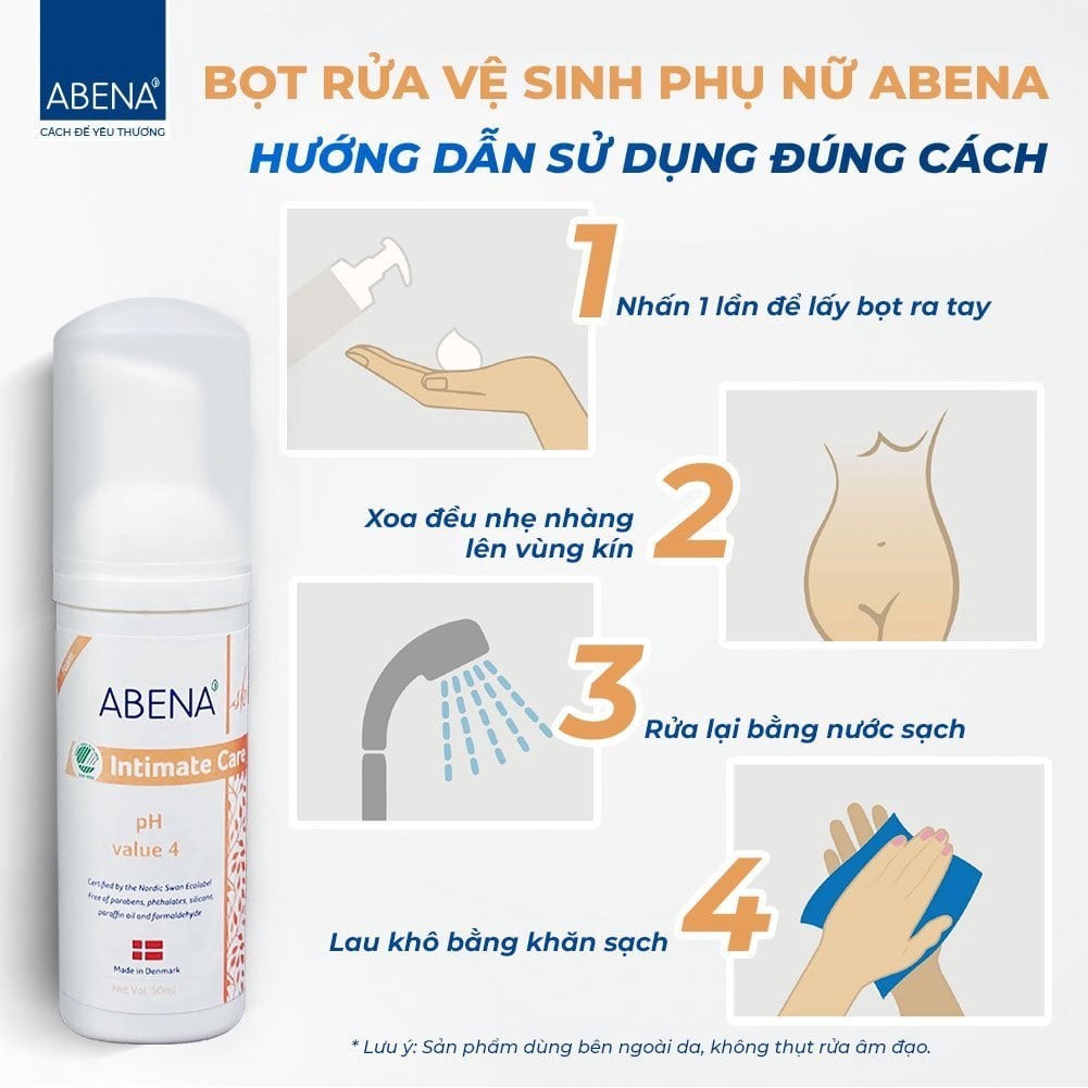 Dung dịch nước rửa vệ sinh phụ nữ an toàn sức khỏe dạng gel Abena Intimate Care nhập khẩu Đan Mạch