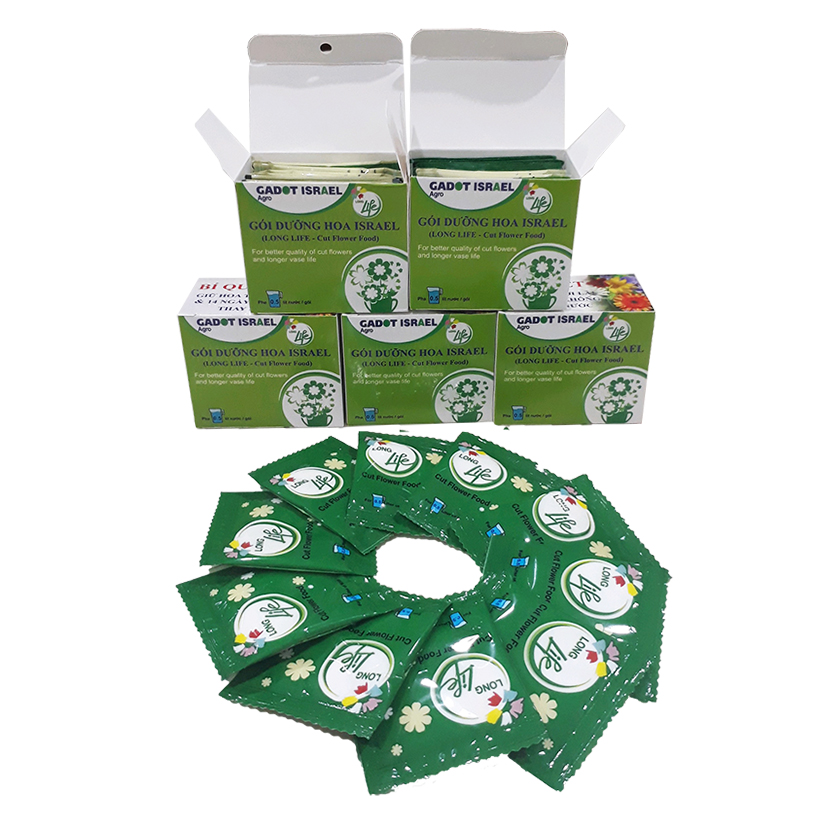 Combo 5 Hộp DINH DƯỠNG HOA CẮT CÀNH . Giúp hoa cắt cành tươi lâu và 14 ngày không thay nước mới. Giải pháp tối ưu theo công nghệ Israel