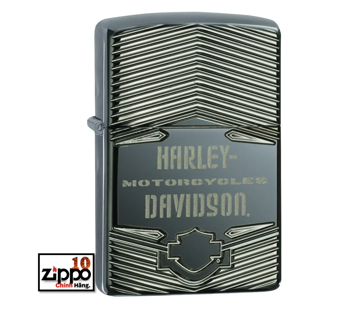 Bật Lửa Zippo Armor 29165 Harley Davidson Motorcycles Black Ice - Chính hãng 100%