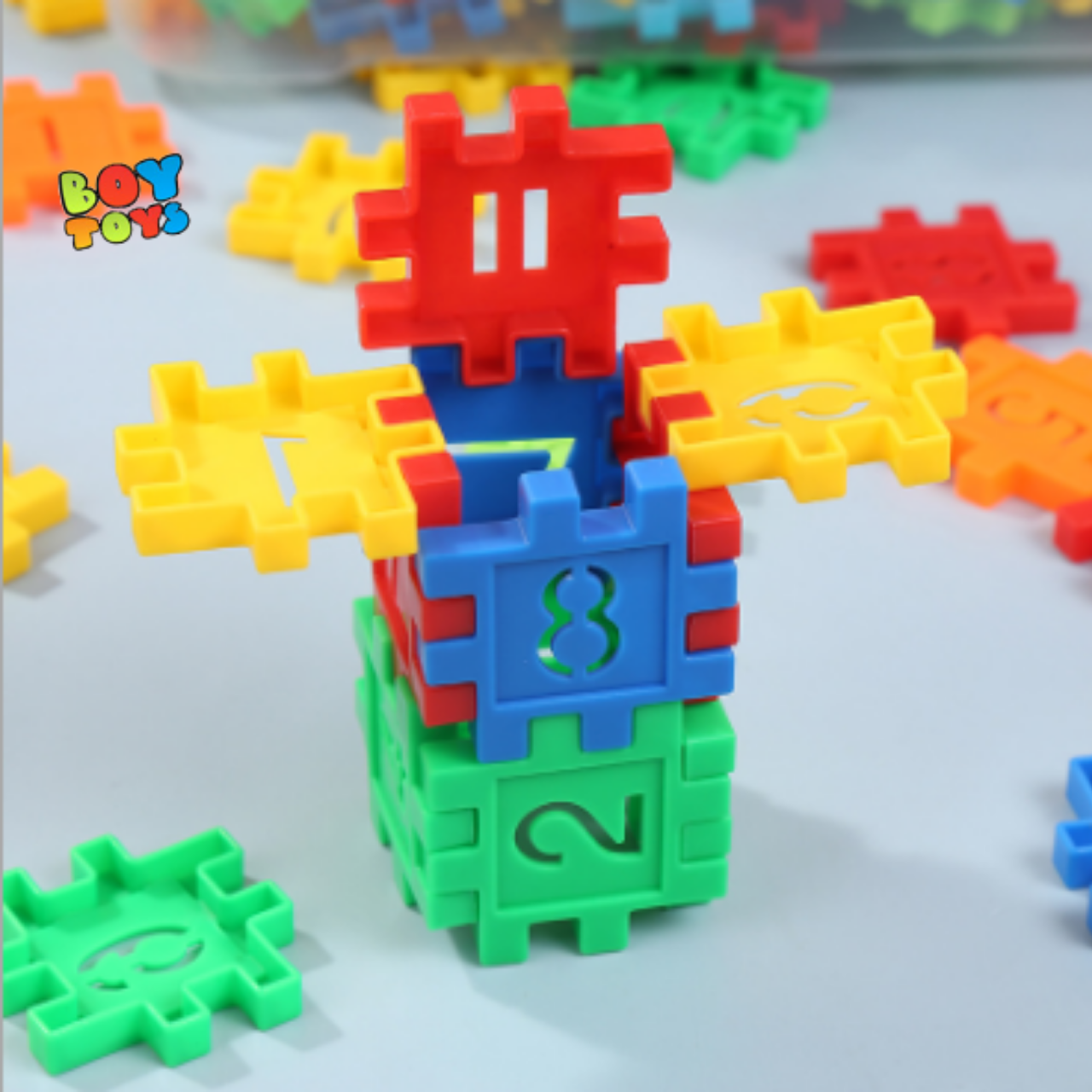 Bộ đồ chơi lắp ghép, xếp hình khối nhựa xây dựng Building block mẫu mới 4x4cm thú vị phát triển tư duy cho bé