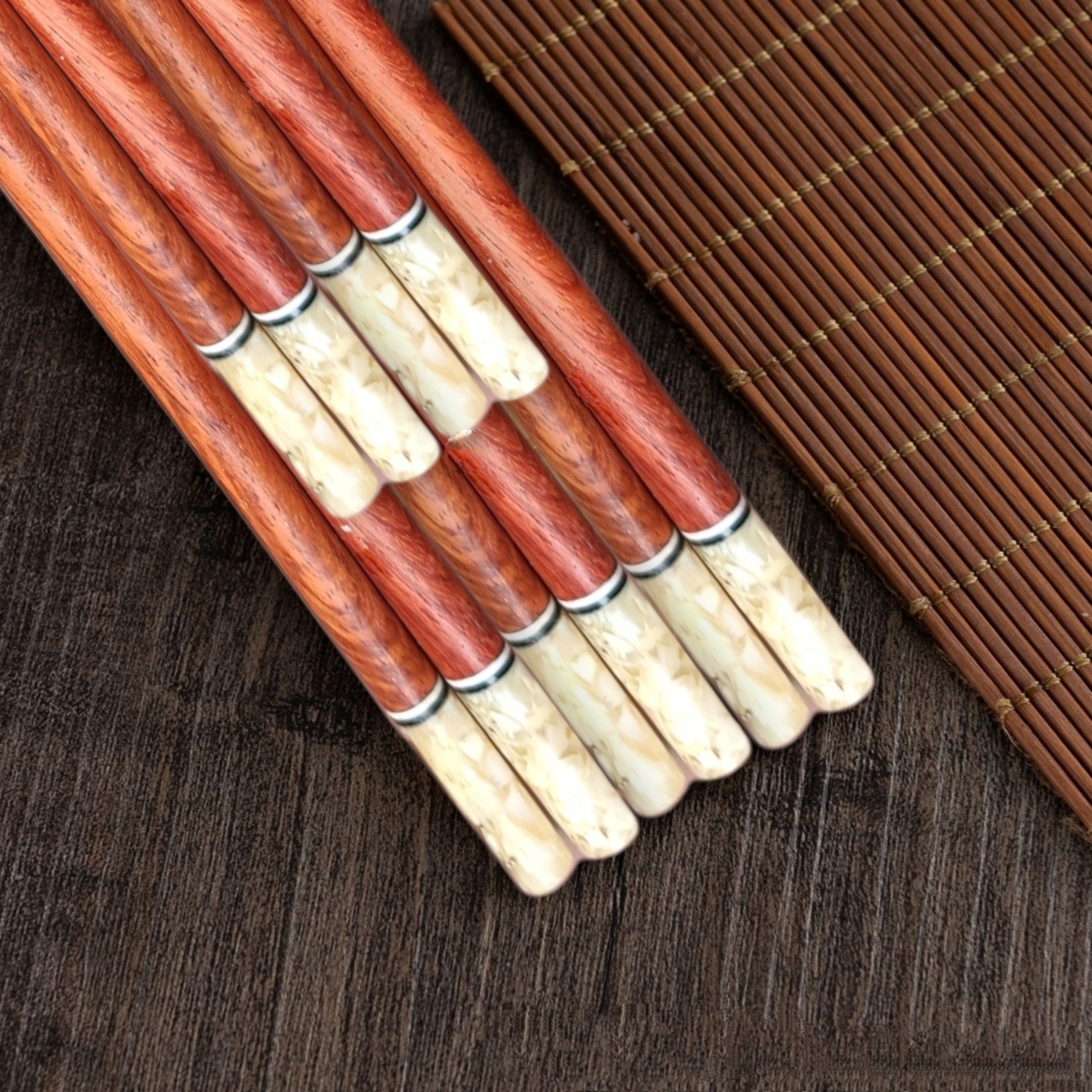 Combo 10 Đôi Đũa Gỗ Khảm Ngà - Hàng Đặc Biệt Cao Cấp