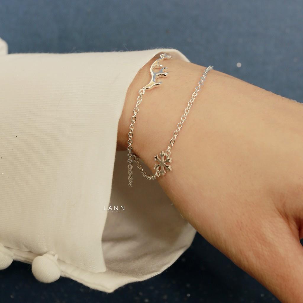 Lắc Tay Hai Dây Xích Sừng- Tuyết S925 LANN