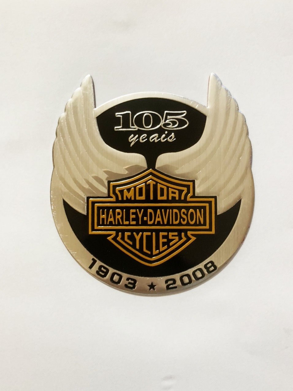 Bộ 2 Tem Nhôm trắng dán xe Harley Davidson cao cấp