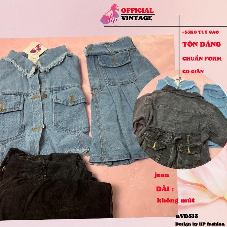 Set đồ nữ áo jean croptop kèm chân váy kiểu hàn quốc tôn dáng VD513