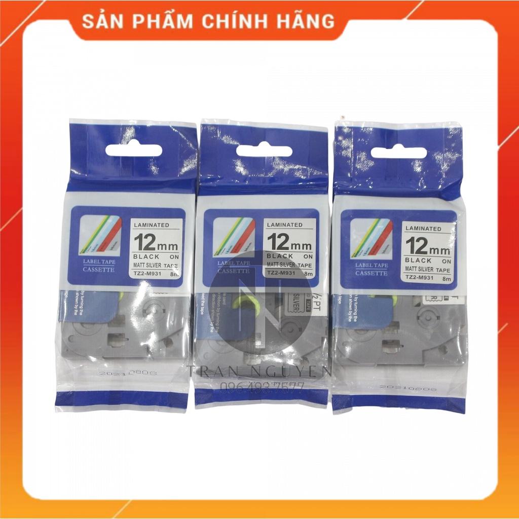 Nhãn In Brother Tz2-m931 - Đen nền bạc 12mm x 8m - Hàng nhập khẩu