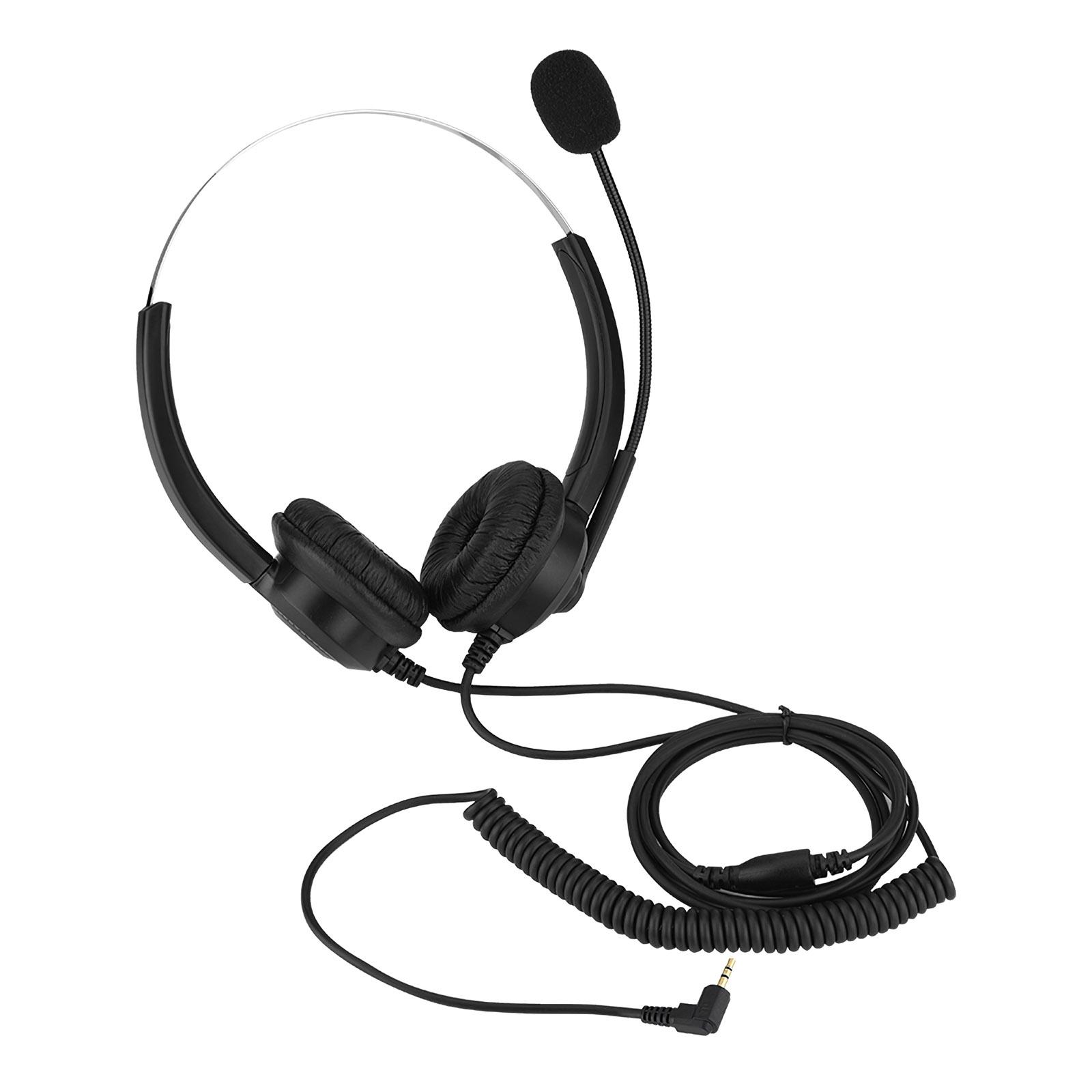 Tai Nghe Với Loại Bỏ Tiếng Ồn Micro Tai Nghe Điện Thoại Gọi Trung Tâm Tai Nghe 2.5Mm Có Dây Cắm Điện Cho Máy Tính PC Gọi Thoại